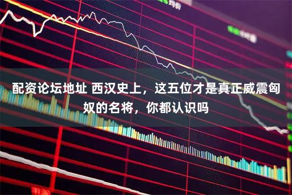 配资论坛地址 西汉史上，这五位才是真正威震匈奴的名将，你都认识吗